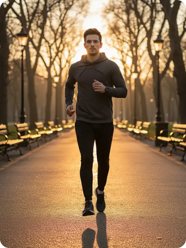 Sunrise Jog: Urban Park Focus