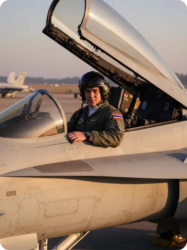 F-18 Cockpit: Thai Pilot at Dawn 8K