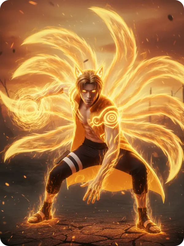 Nine-Tails Chakra Mode Cosplay Portrait