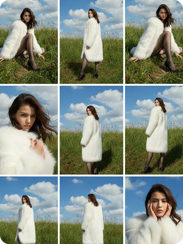 Wild Field Fashion: East Asian Woman Portrait