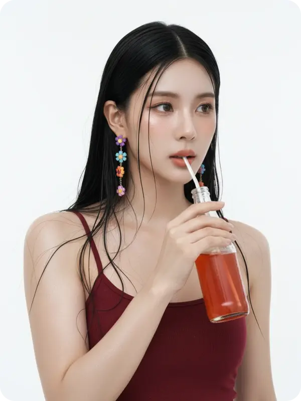 Glossy & Cool: 2000s Studio Flash Portrait