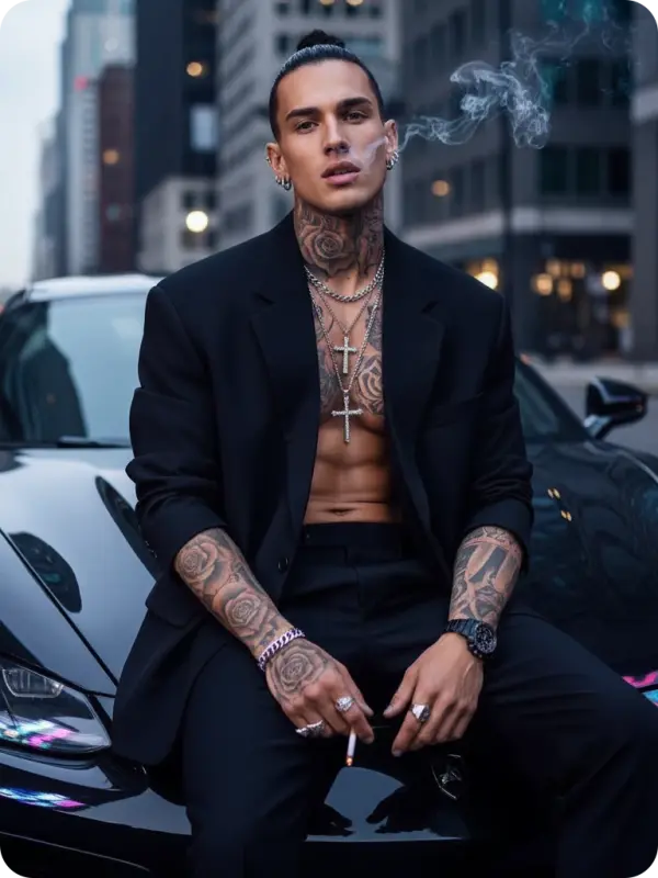 Urban Rebel: Luxury Car & Punk Edge