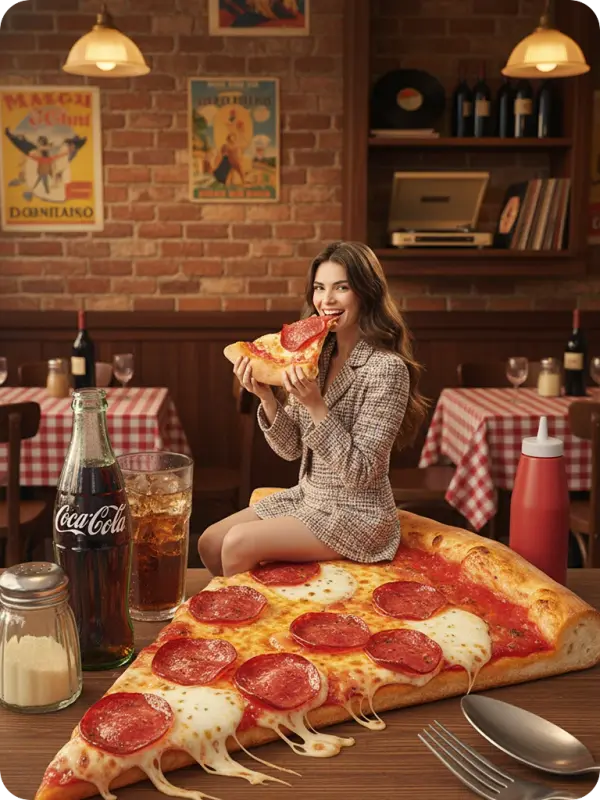 Miniature Pizza Joy: Vintage Italian Vibe