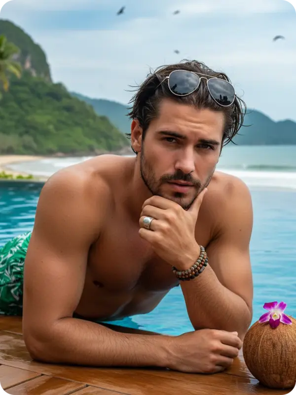 Poolside Paradise: Tropical Getaway Charmer