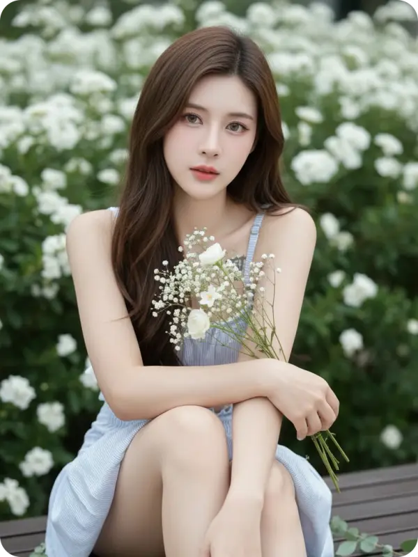 Ethereal Bloom: A Gentle Floral Portrait