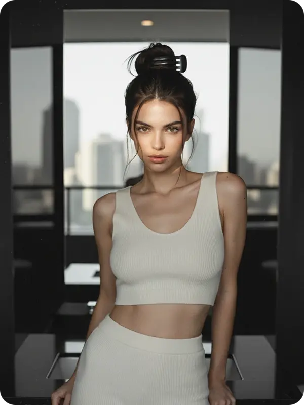 City Dawn Glow: Flash Selfie Moment