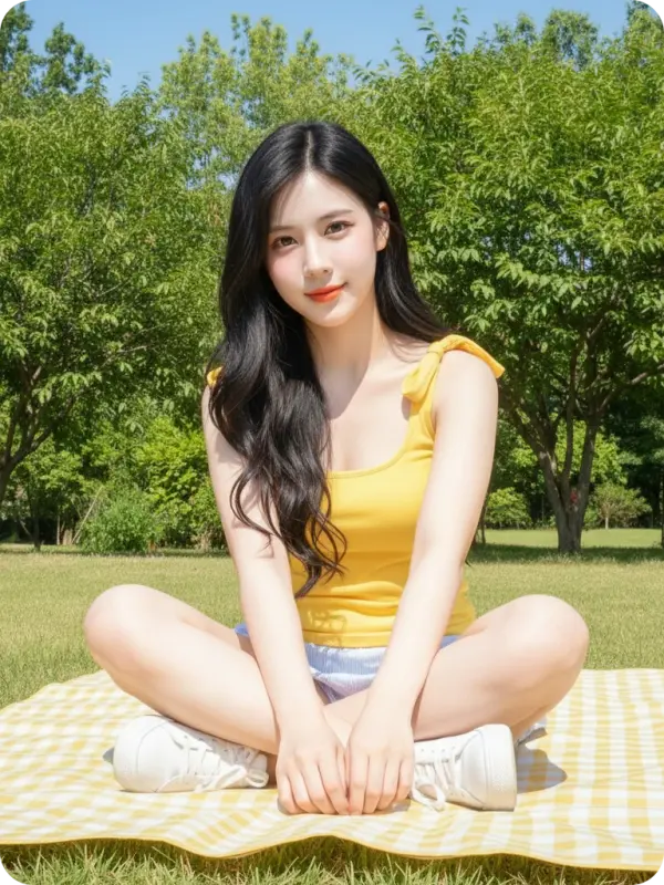 Dreamy Picnic: Vibrant Summer Portrait