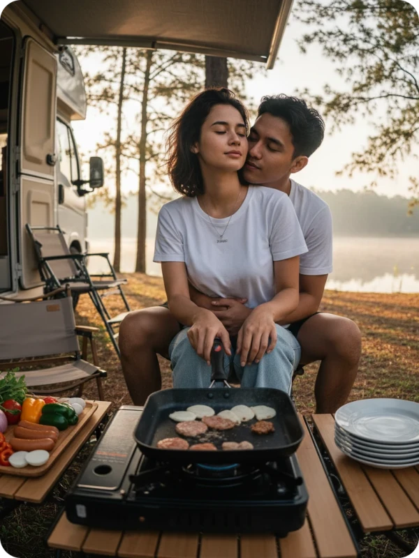 Campervan Morning: Intimate Lakeside Cooking