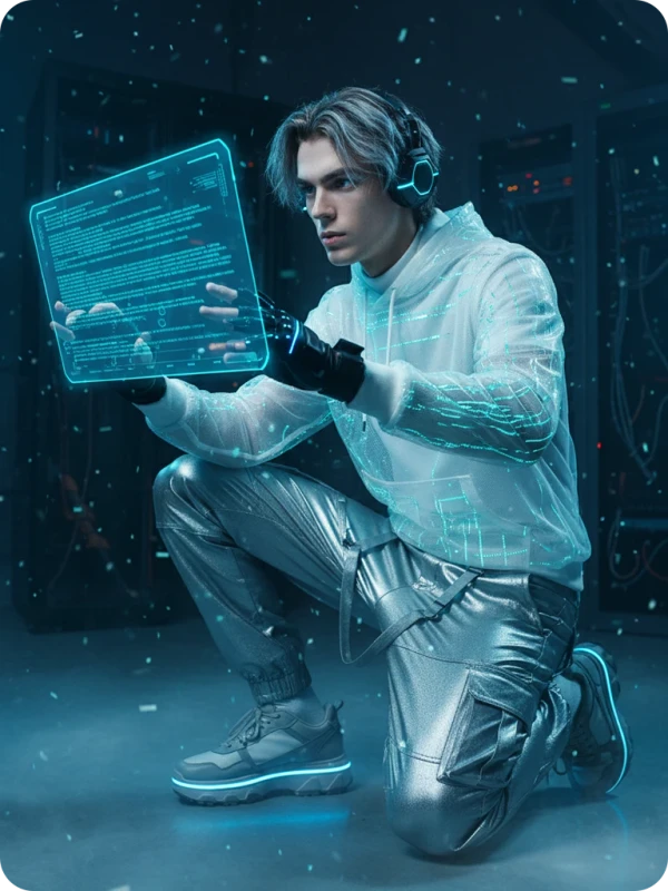 Digital Ghost: Holographic Hacker Lair