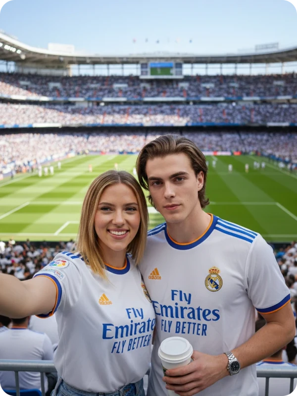 Real Madrid Selfie: Stadium Excitement