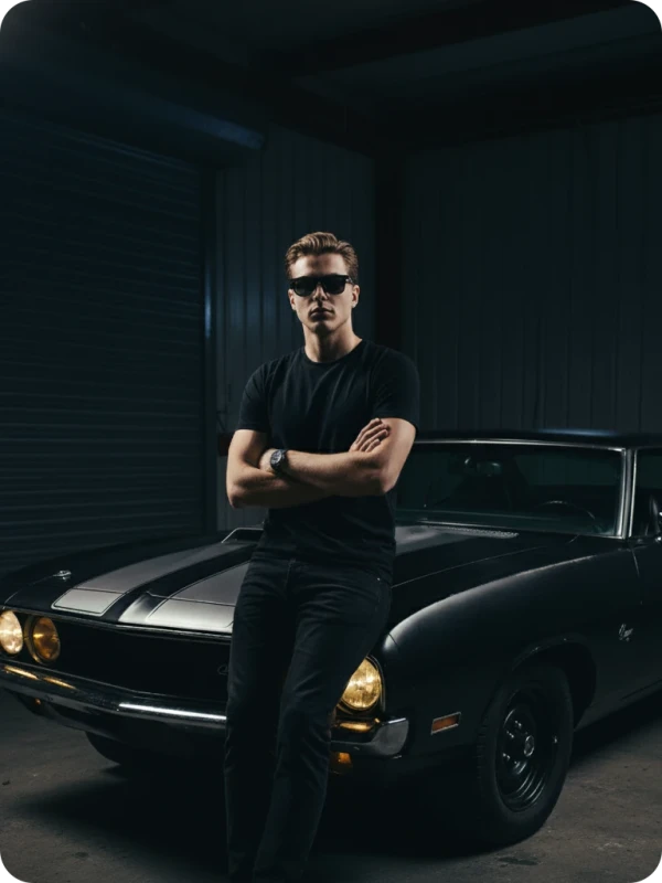 Muscle Car Mood: Dark Garage & Attitude