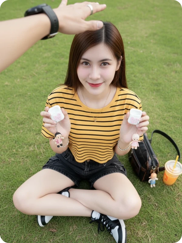 Affectionate Pat, Enjoy! Lawn Portrait