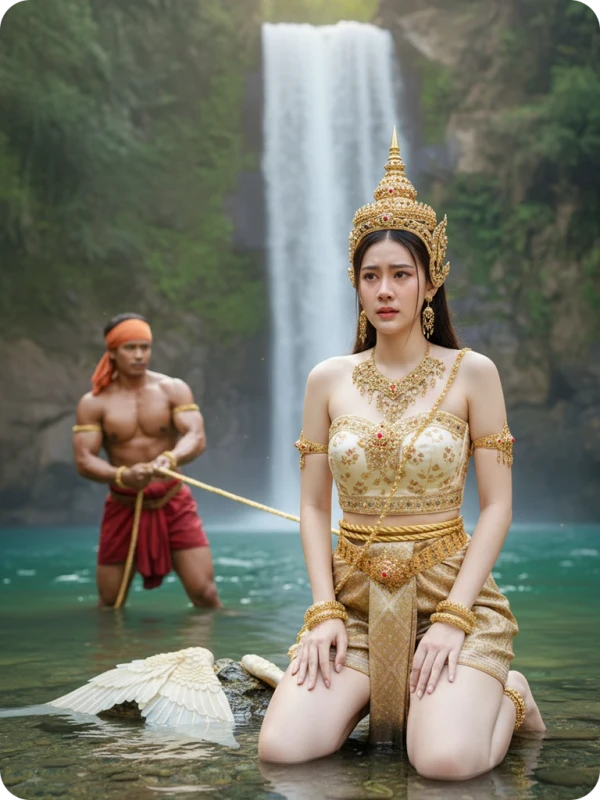 Captured Kinnari: Waterfall & Golden Rope