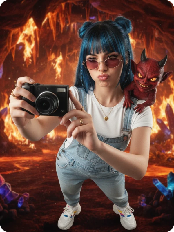 2000s Selfie: Demon & Cave Adventure