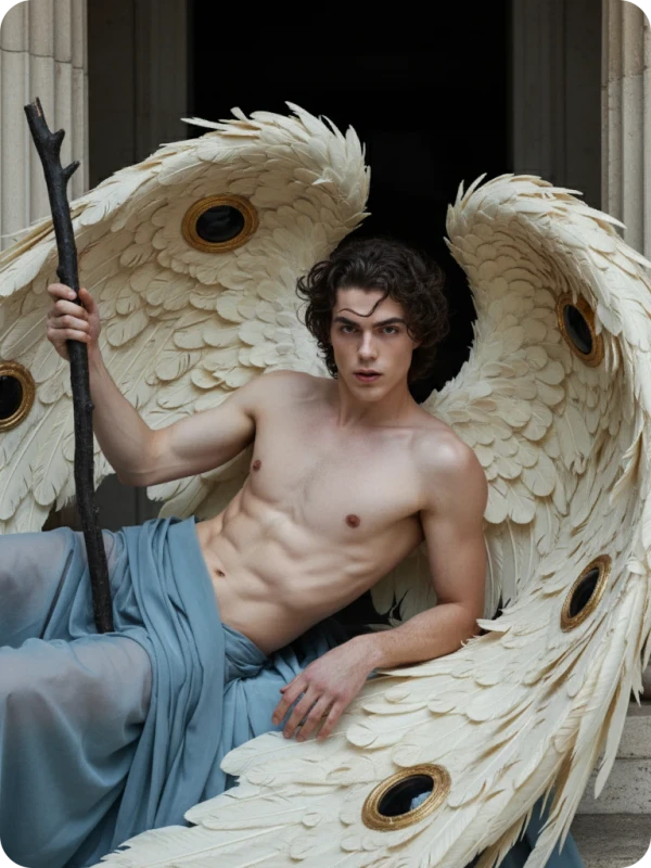 Fallen Seraph: Reclining Winged Figure