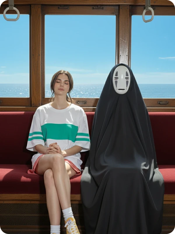 Chihiro Cosplay: Train Ride with No-Face