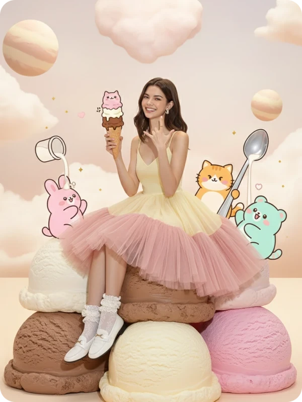 Ice Cream Dream: Playful Pastel Fantasy