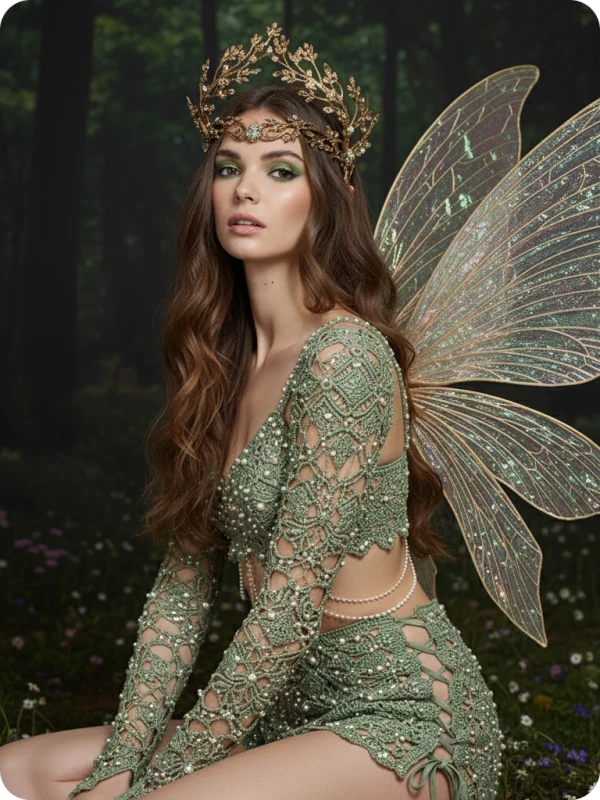 Ninfa Etérea: Crochet y Alas Iridiscentes