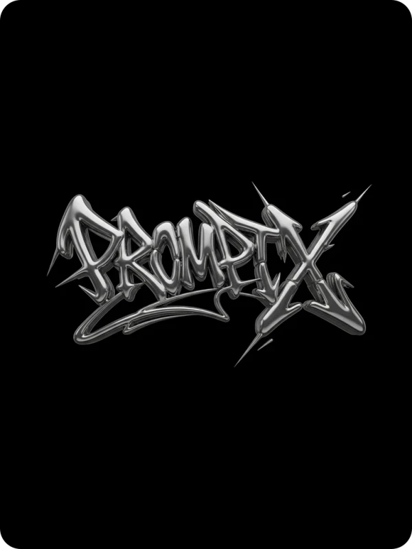 Abstract Graffiti “Prompt X” Bubble Tag