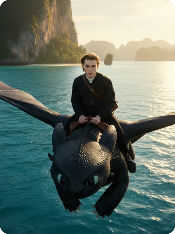 Toothless Flight: Phi Phi Islands Golden Hour