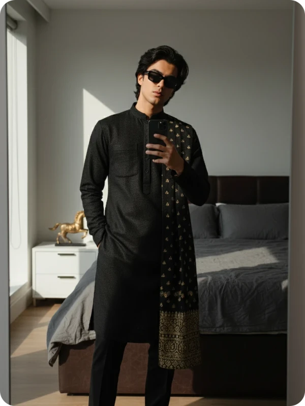 South Asian Fashion: Kurta Mirror Selfie