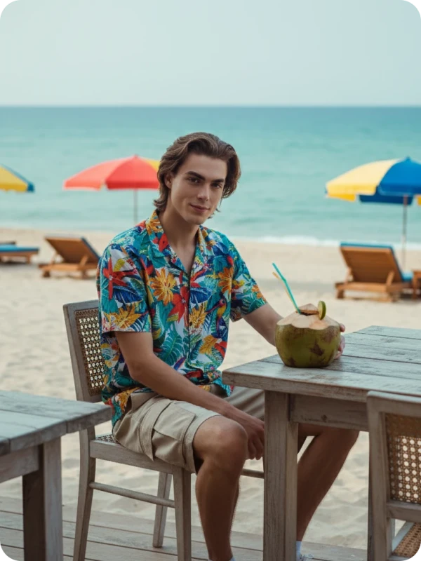 Tropical Chill: Beach Cafe & Sea View Smile