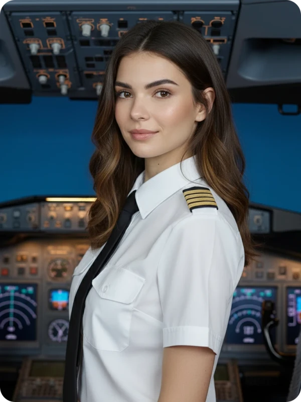 Confident Pilot: Cockpit Portrait