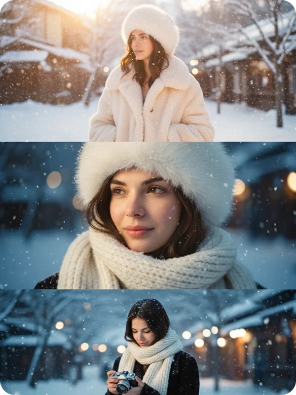 Japanese Winter: Three-Frame Bokeh
