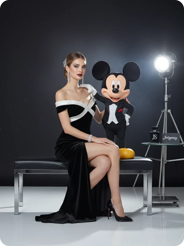 Luxury Studio, Mickey & Woman, Elegant Pose