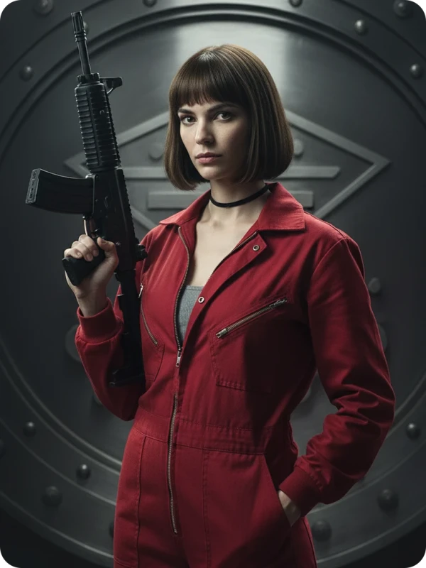 Money Heist Style Portrait, Female Character