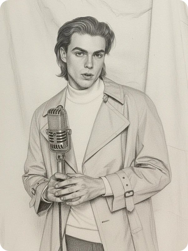 Hyperrealistic Graphite Portrait, Man with Mic